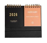 2026 2-line calendar with motivational monthly quotes, elegant design to decorate your workspace, desktop decor