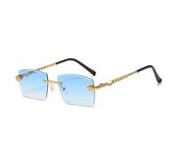 2026 2023 New Polygon Rimless Sunglasses For Women Retro Snake Decoration Clear Eyewear Men Sun Glasses UV400