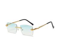 2026 2023 New Polygon Rimless Sunglasses For Women Retro Snake Decoration Clear Eyewear Men Sun Glasses UV400