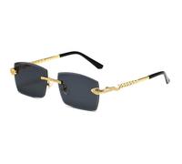 2026 2023 New Polygon Rimless Sunglasses For Women Retro Snake Decoration Clear Eyewear Men Sun Glasses UV400
