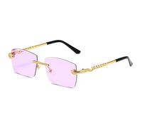 2026 2023 New Polygon Rimless Sunglasses For Women Retro Snake Decoration Clear Eyewear Men Sun Glasses UV400