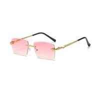 2026 2023 New Polygon Rimless Sunglasses For Women Retro Snake Decoration Clear Eyewear Men Sun Glasses UV400