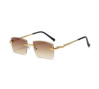 2026 2023 New Polygon Rimless Sunglasses For Women Retro Snake Decoration Clear Eyewear Men Sun Glasses UV400