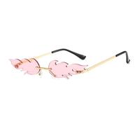 2026 2024 Flame Sun Sunglasses Fashion UV Protection For Women Rimless Irrgular Eyewear