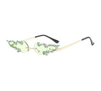 2026 2024 Neue rahmenlose Diamantflammen-Sonnenbrille mit gl?nzendem Krustendesign, randlose Bling-Strass-Brille