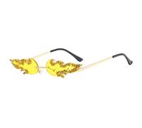 2026 2024 New Frameless Diamond Flame Sunglasses Shiny Crustal Design Eyeglasses Rimless Bling Rhinestone Eyewear