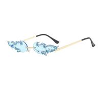 2026 2024 New Frameless Diamond Flame Sunglasses Shiny Crustal Design Eyeglasses Rimless Bling Rhinestone Eyewear