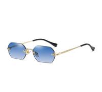 2026 2024 Rimless Rectangle Sunglasses Men For Women Metal Shades Glasses UV400 Frameless