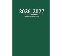 2026-2027 2-Year Weekly & Monthly Planner: Green 6x9 Paperback Organizer with To-Do Lists, Notes, and Calendar Pages