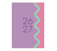 2026-2027 A5 Academic Day a Page Diary - Hardback Mid Year Planner with Coloured Edge - Organiser for Students & Teachers (Lilac)