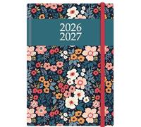 2026-2027 A5 Academic Diary, Floral Pattern Softcover Mid-Year Planner with Elastic Closure (Floral)