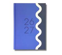 2026-2027 A5 Day a Page Case Bound Academic Diary with Printed Edges (Blue)