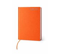2026-2027 Academic Diary A4 Day Per Page Planner - Fabric Hardcover Student Diary Aug 2026-Jul 2027, Large School Organiser with Timetable, Exam Tracker, Notes Pages & Ribbon Marker - Orange