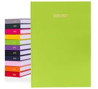 2026 2027 Academic Diary A4 Page a Day - Mid Year Hardback Planner From August 2026 to July 2027 - Student Teacher School Organiser with Ribbon Bookmark (A4, Lime)