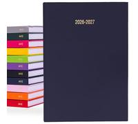 2026 2027 Academic Diary A4 Page a Day - Mid Year Hardback Planner From August 2026 to July 2027 - Student Teacher School Organiser with Ribbon Bookmark (A4, Navy)