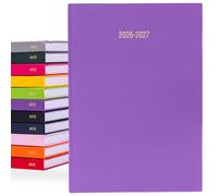 2026 2027 Academic Diary A4 Page a Day - Mid Year Hardback Planner From August 2026 to July 2027 - Student Teacher School Organiser with Ribbon Bookmark (A4, Purple)