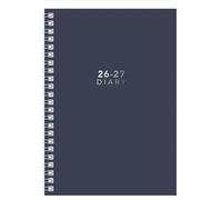 2026-2027 Academic Diary Planner, A5 Hardback, Week to View, Spiral Bound, Pastel Designs (Navy Blue)