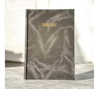 2026-2027 Academic Hardback A5 Day to Page Diary Appointment School teacher, Planner Year Organizer Lined Dairies Ribbon Marker (Grey)