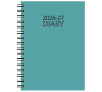 2026-2027 Academic Planner, A5 Size Weekly Pastel & Bright Diary Silver Foil Effect Hardcover Wirebound Diary Planner Organizer Diaries Mid Year Student teacher (Dark Green)