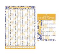 2026 2027 Academic Wall Planner A1 - Aug to July Mid Year Calendar - Large School College University Classroom Planner - UK & Ireland Holidays - Eco Friendly Recyclable - Blue Daisy Floral Design