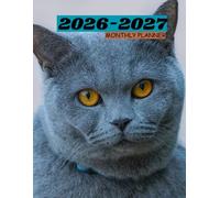 2026-2027 CATS MONTHLY PLANNER TWO YEAR AGENDA: This has CONTACT, BIRTHDAY LOG, TO-DO LIST,