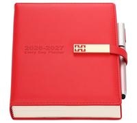 2026-2027 Dairy,Academic Diary 2026-2027 A5 Page A Day from July 2026 to June 2027,Organizer Daily Monthly Planner with Colorful Monthly Tabs,Pen,Pen Loop and Inner Pocket,Bookmarks (Red)