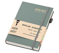 2026-2027 Diary A5 Day Per Page,Agenda 2026-2027 A5 Page a Day Mid Year Planner,Academic Diary from Aug 2026 to Aug 2027,Daily & Monthly Planner with Pen Loop, Month Tabs,Inner Pocket (Green)