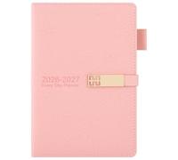 2026-2027 Diary,Academic Diary 2026-2027 A5 Page a Day, Mid Year Planner Jul 2026-Jun 2027,Productivity Daily & Monthly Planner with Pen Holder, Colourful Monthly Tabs, Inner Pocket (Pink)
