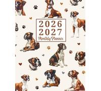 2026-2027 Dog Monthly Planner: Large Print Two Year Schedule Organizer From January 2026 To December 2027 - Boxer Dog Cover