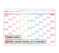 2026-2027 Giant Academic Monthly Wall Planner A0 | DOUBLE SIDED JUMBO Colourful Year Planner Poster, Aug 2026-2027, Full Year to View | Organiser for University, School, Home (Colourful - Horizontal)