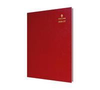 2026-2027 Mid/Academic Year Planner - 13 Month A4 Day-to-Page with Appointments - Collins Debden Desk Diary Red
