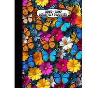 2026-2027 Monthly Planner Butterflies And Flowers Cover: Pages include: yearly overview, goals, contacts, passwords, notes, birthdays, holidays