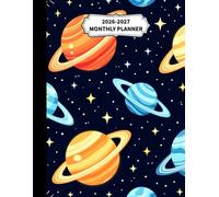 2026-2027 Monthly Planner Celestial Cover: Pages include: yearly overview, goals, contacts, passwords, notes, birthdays, holidays