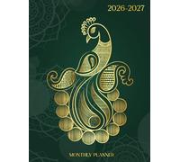 2026-2027 Monthly Planner: Large print 2 Year Schedule Organizer from January 2026 through December 2027 with Gold Peacock Cover, Including Federal Holidays and Inspirational Quotes | Size 8.5”x11”