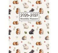 2026-2027 Monthly Planner: Large Print Two Year Schedule Organizer From January 2026 To December 2027 - Cute Guinea Pigs Cover