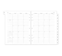 2026-2027 Monthly Planner Refill, A4 Letter Size Planner Inserts for 7 Ring, 8.5"x11", Jul. 2026 - Dec. 2027, 18 Monthly Calendars with Laminated Tabs, 7-Hole Punched