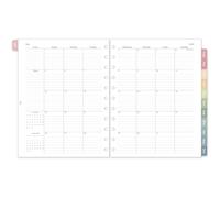 2026-2027 Monthly Planner Refill, Jul. 2026 - Dec. 2027, A4 Letter Size Planner Inserts for 11-Disc Discbound, 8.5"x11", 18 Monthly Calendars with Colorful Laminated Tabs