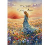 2026-2027 Monthly Planner: Woman in a Flower Meadow Illustrated Cover