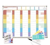 2026/2027 Pastel Small Aluminium Frame Laminated Academic Year Calendar Planner Free Accessories Kit (Rainbow, Giant 119 x 93cm)