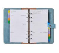 2026-2027 Personal Organiser Diary, Weekly Monthly Planner with Tabs, PU Leather Softcover, Aug-Jul Academic Mid Year, Week on 2 Pages Layout, Contact, Notes Section, Refillable Small Calendar 26/27