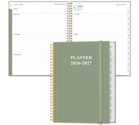 2026-2027 Planner - 8.5" x 11" Weekly Monthly Planner from July 2026 to June 2027 with 12 Monthly Tabs, Inner Pocket, Elastic Closure, Green