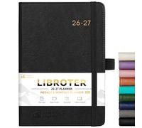 2026-2027 Planner - Academic Planner 2026-2027 Weekly Monthly Planner, July 2026 - June 2027, 5.7'' x 8.4'', Thick Paper, Leather Cover, Pen Holder, Back Pocket, Perfect Daily Organizer - Black