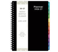 2026-2027 Planner - Weekly & Monthly Academic Planner 2026-2027, From July 2026 - June 2027, 6.25 in × 8.3 in, Flexible Cover, Twin-Wire Binding - Classic Black, Improving Your Time Management Skill