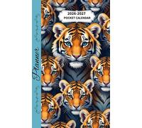 2026-2027 Pocket Calendar Planner Tigers Cover: Two-page monthly spread, notes, contacts, holidays, birthdays