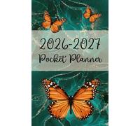 2026-2027 Pocket Planner: 2-Year Organizer from January to December with Butterflies on Marble Cover featuring 24-Month Schedule and Appointments for Purse