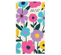 2026-2027 Premium Slim Hardback Academic Diary WTV Paper Week to View Mid Year Slimline Hardback Fashion Cover Diary, Planner (Floral)