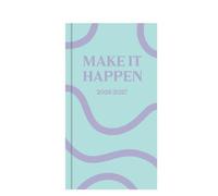 2026-2027 Premium Slim Hardback Academic Diary WTV Paper Week to View Mid Year Slimline Hardback Fashion Cover Diary, Planner (Make It Happen)