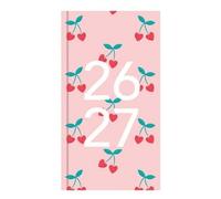 2026-2027 Premium Slim Hardback Academic Diary WTV Paper Week to View Mid Year Slimline Hardback Fashion Cover Diary, Planner (Little Hearts)