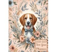 2026-2027 Two Year Planner: Dog themed Cover 2 Page Spreads With Monthly Calendar Grids 24 Months Organizer Schedule