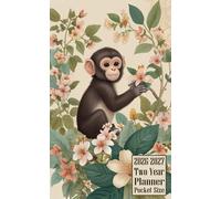 2026-2027 Two Year Planner Pocket Size: Monkey Themed Cover 2 Page Spreads With Monthly Calendar Grids 24 Months Organizer Notes